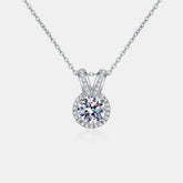 1 Carat Moissanite Rabbit Ears Shape Pendant Necklace
